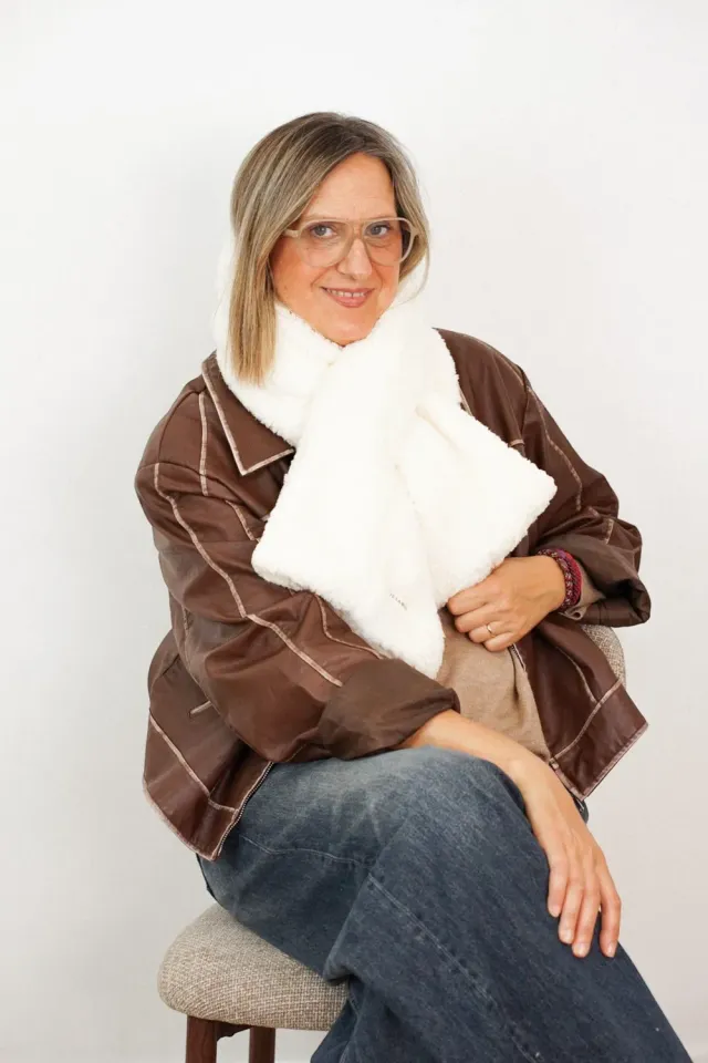De La Mur Buf loophals 28x119 cm krem teddy