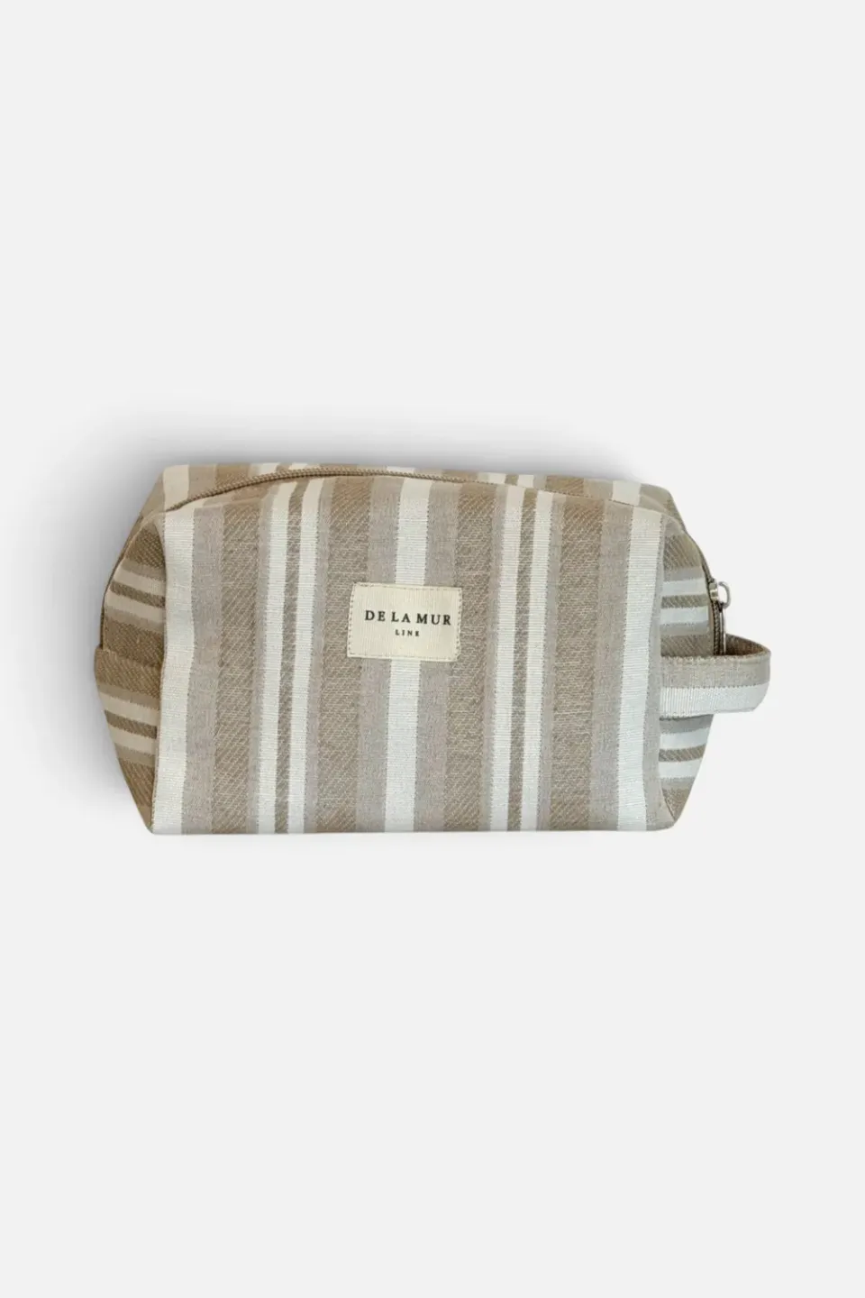 De La Mur Malik medium toalettmappe beige striper
