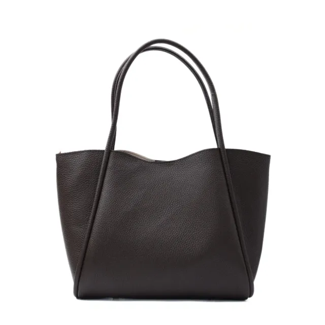 Latalia Florence L shopper mørkbrun skinn
