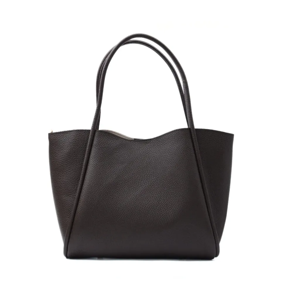 Latalia Florence L shopper mørkbrun skinn