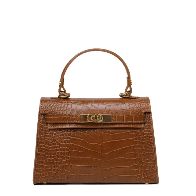 Latalia Trento Maxi skinnveske camel croco