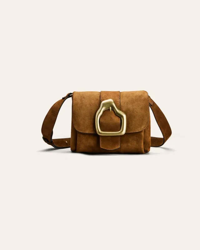 Calajade Nami Mini skulderveske camel semsket skinn