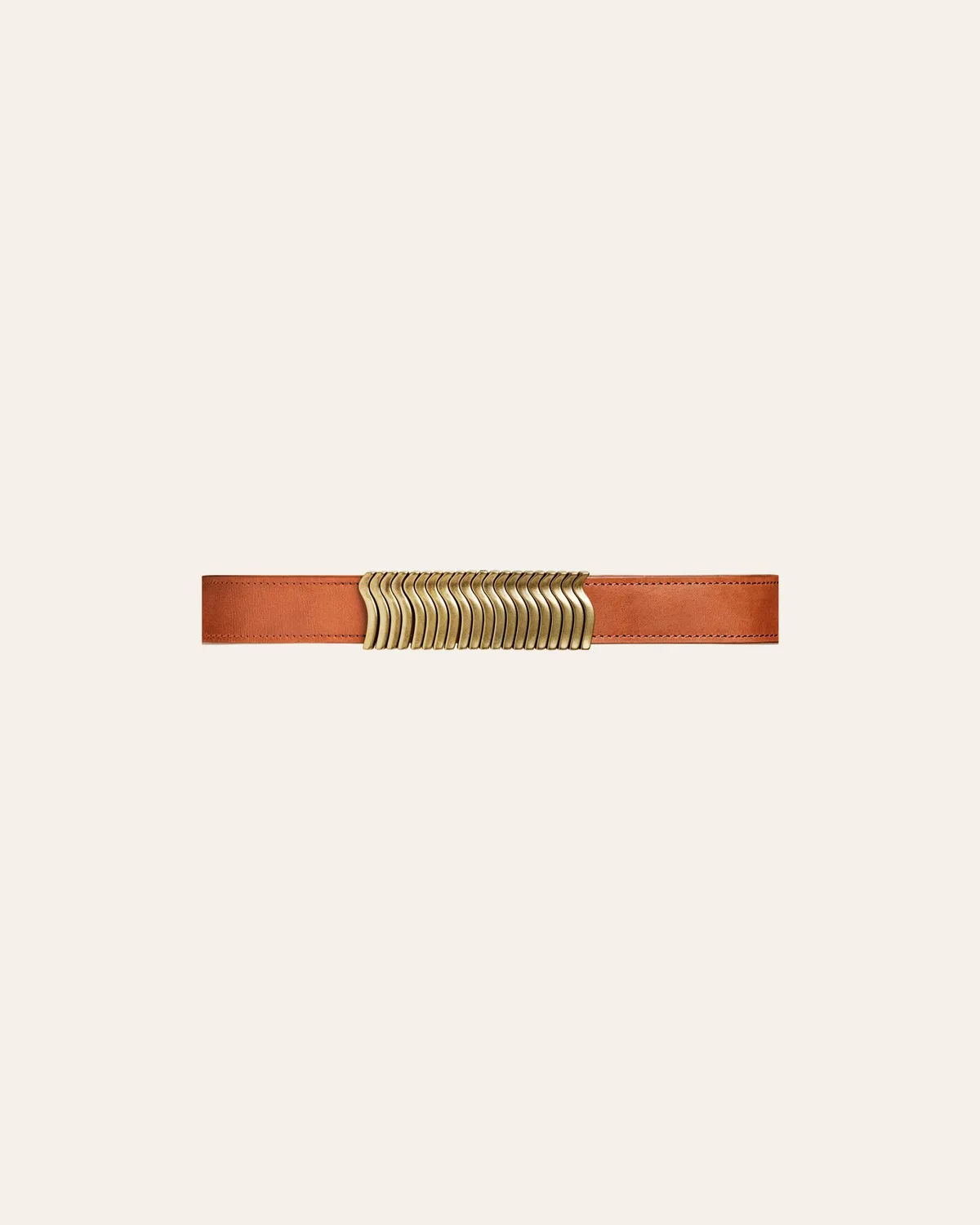 Cala Jade Rattle belte nutmeg gold i skinn
