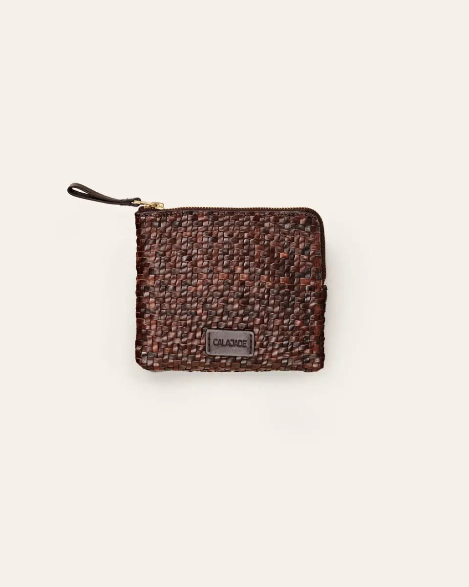 Calajade Batu XS pouch Umber Twill glidelås kuskinn