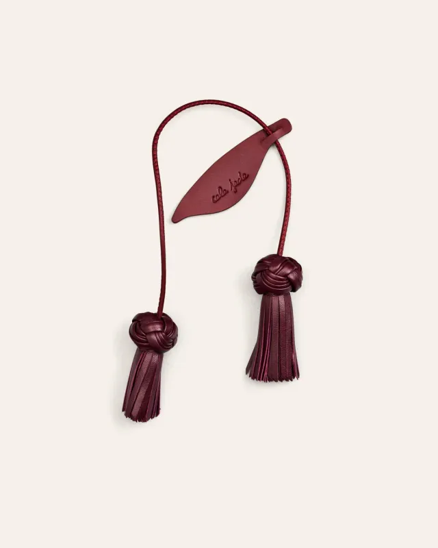 Cala Jade Flower Duo Charm veskecharm merlot skinn