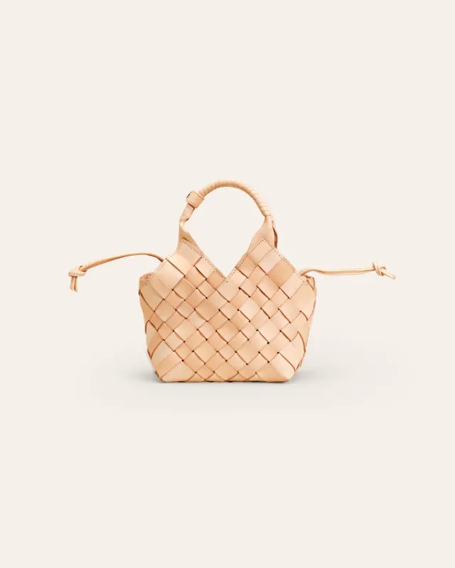 Cala Jade Misu Mini crossbody veske Naturale flettet skinn