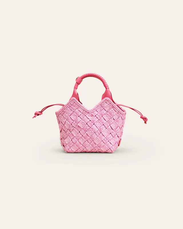 Cala Jade Misu Mini crossbody rose raffia skinn