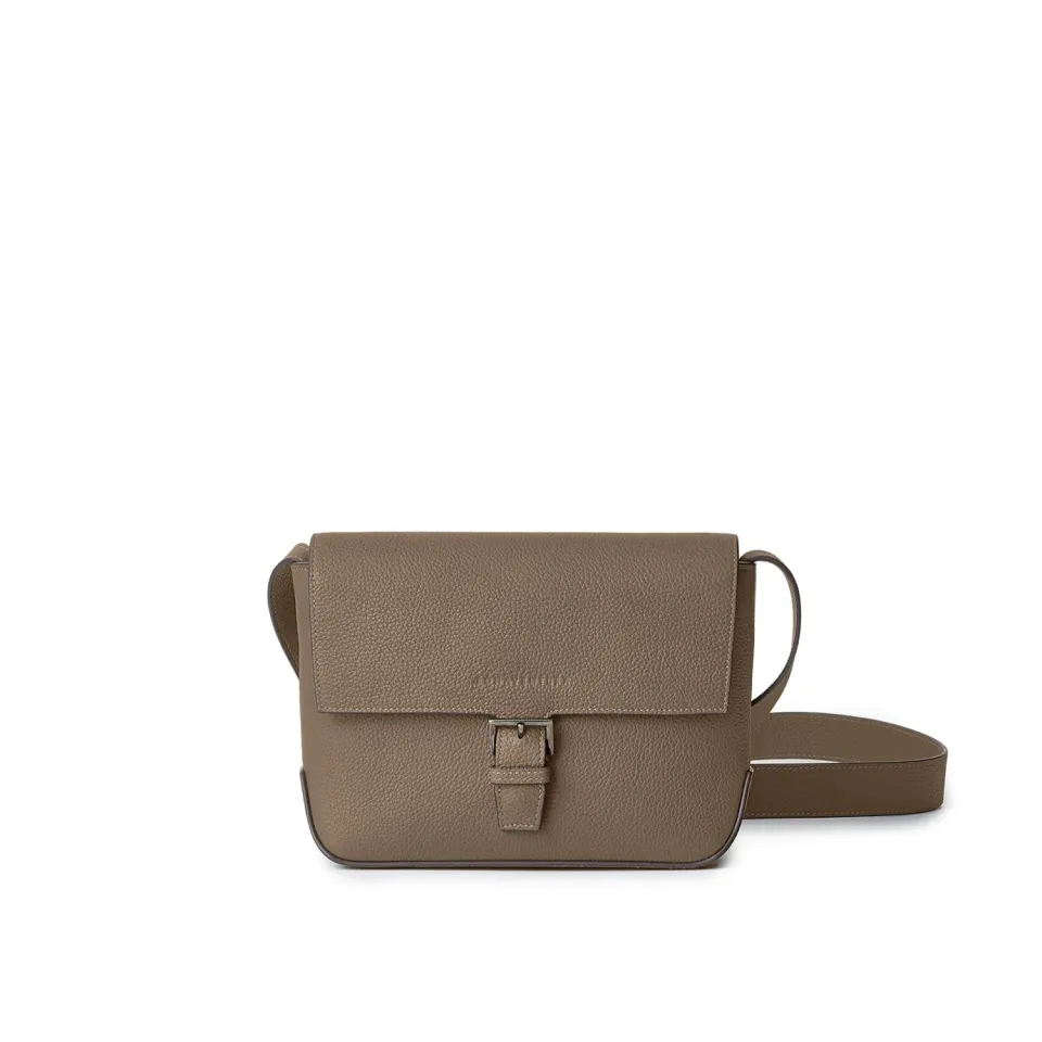 Bonaventura Gino Crossbody skulderveske krympeskinn etoupe