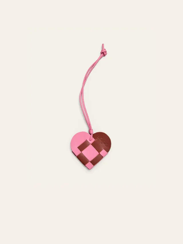 Cala Jade Misu Heart veskecharm Rose/Nutmeg skinn