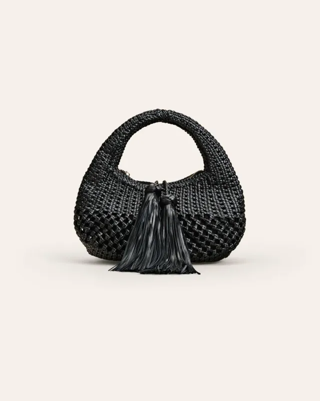 Calajade Kedi Mini minibag svart flettet nappa