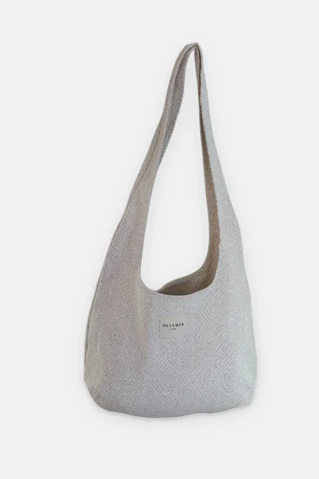 De La Mur Roca oval skulderveske beige 40x28 cm