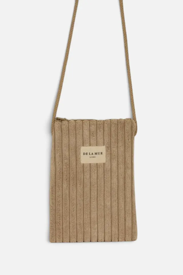 De La Mur Moka mobilveske 13x18,5 cm beige kordfløyel