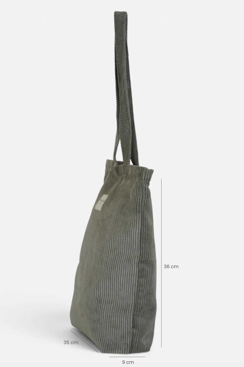 De La Mur Ash totebag liten grå kordfløyel glidelås