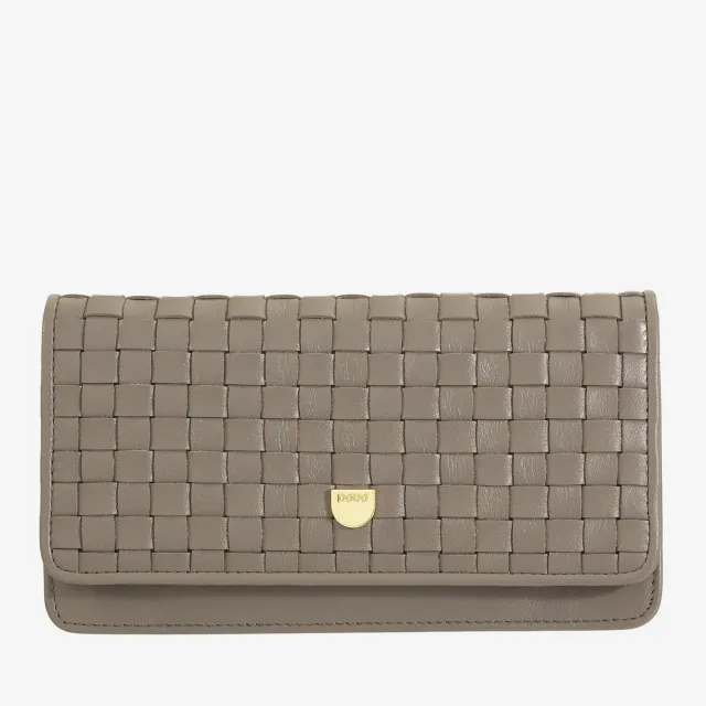DuDubags Canarie lommebok taupe vevd skinn dame