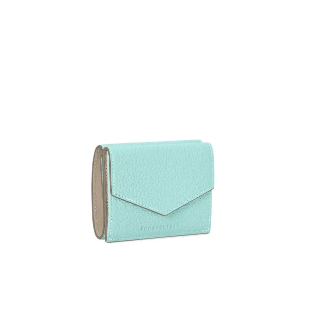 Bonaventura liten lommebok Mare Blue Greige krympeskinn