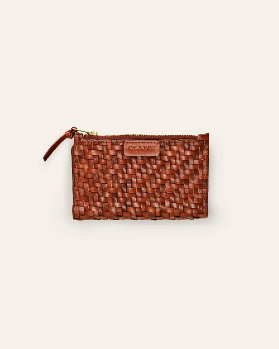 Cala Jade Caia lommebok Nutmeg Toledo Twill skinn