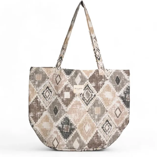 De La Mur Oso shopper stor 51x37 grå geometrisk