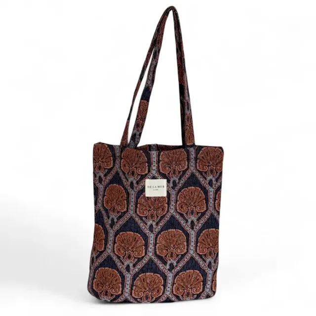 De La Mur Pequeña Petrol totebag beige-blå 34x37