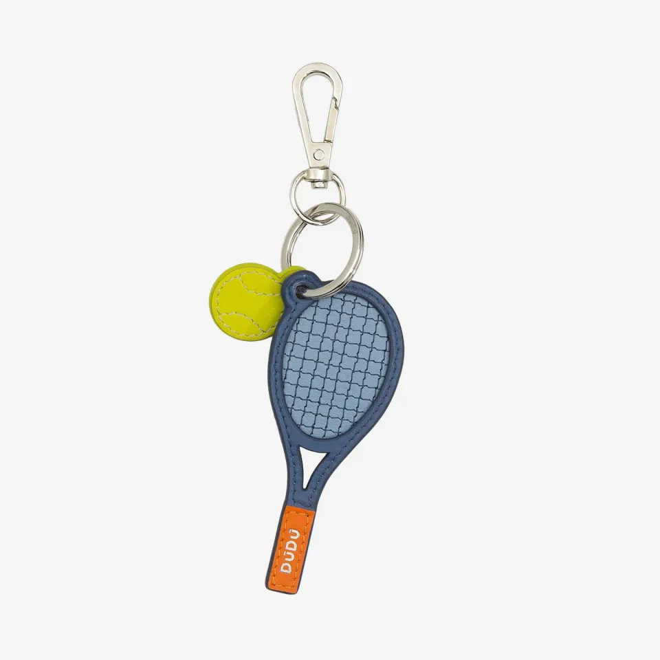 DuDubags Racket nøkkelring i skinn svart tennis