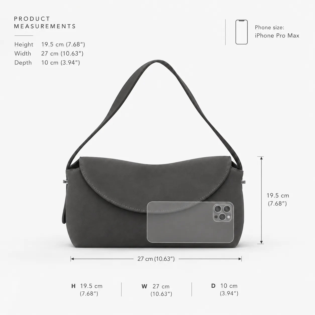 Latalia Torino-mini mockaveske espresso 27 cm