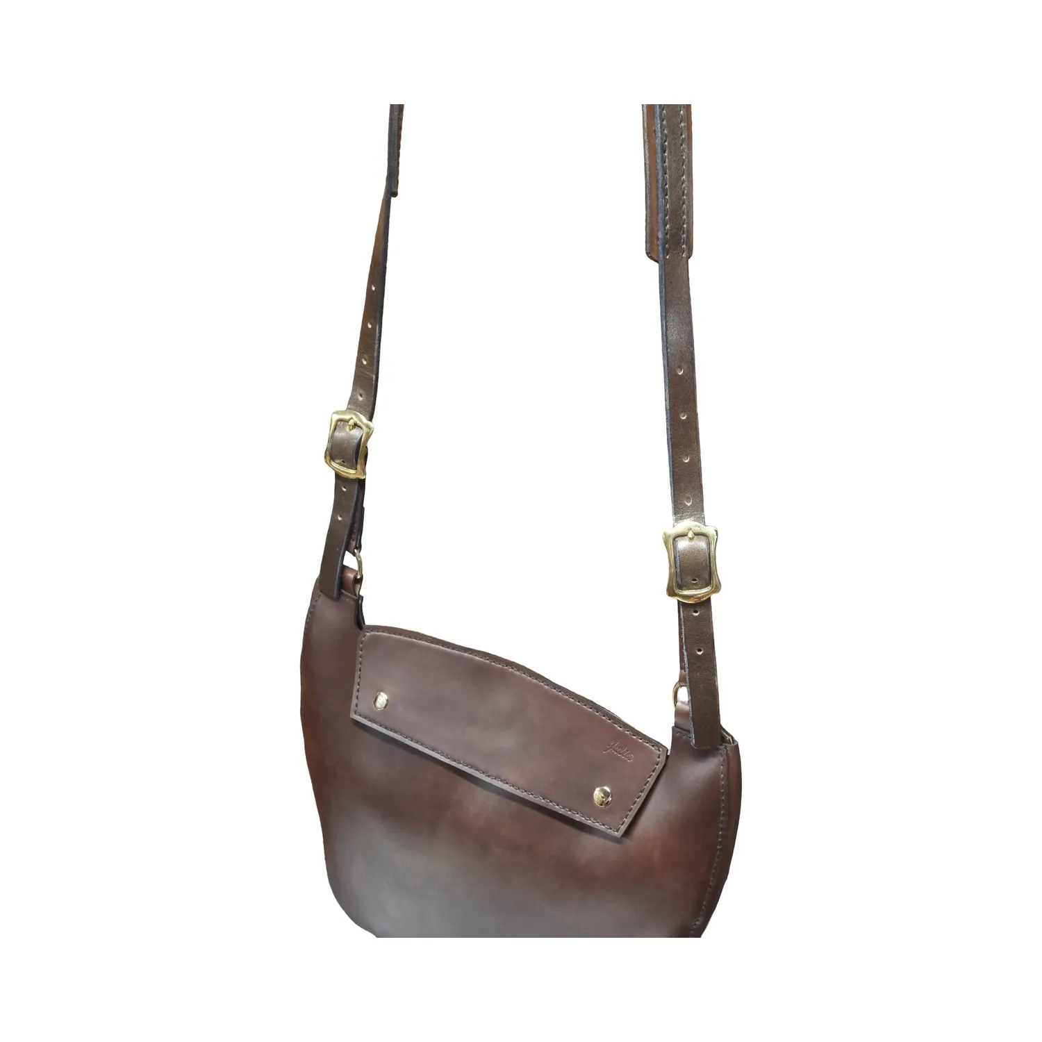 Julia Stray Asymetrisk skinnveske 37x29 brun