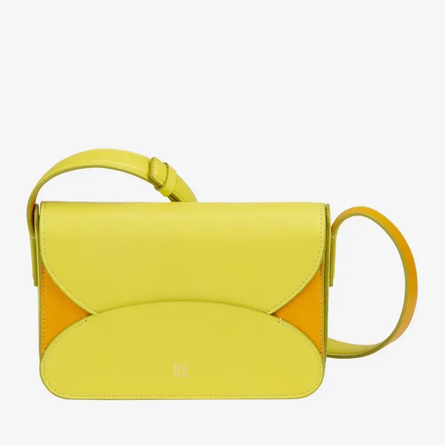 DuDubags Anastasia skulderveske sitrongul skinn liten