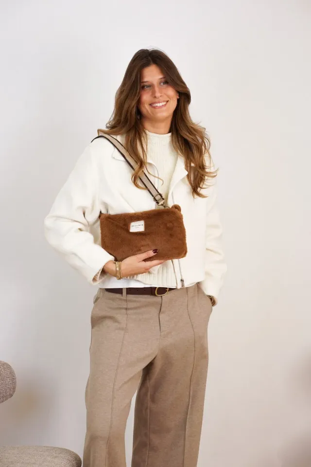 De La Mur Pile clutch veske brun 29x17 cm
