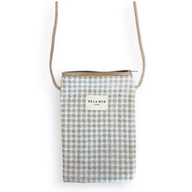 De La Mur Vison Porta Móvil mobilveske beige rutete 13x18 cm