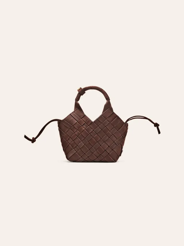 Calajade Misu Mini crossbody Umber Nubuck flettet skinn
