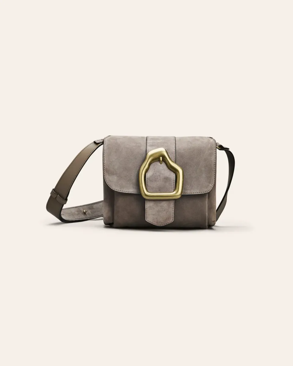 Cala Jade Nami Mini Putty Suede crossbody – semsket skinn