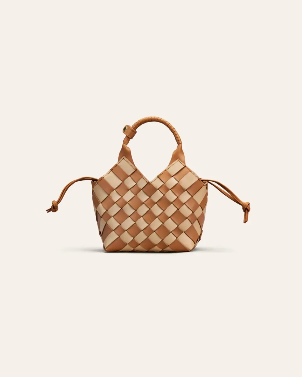 Cala Jade Misu Mini crossbody veske Chess Nut Broken White