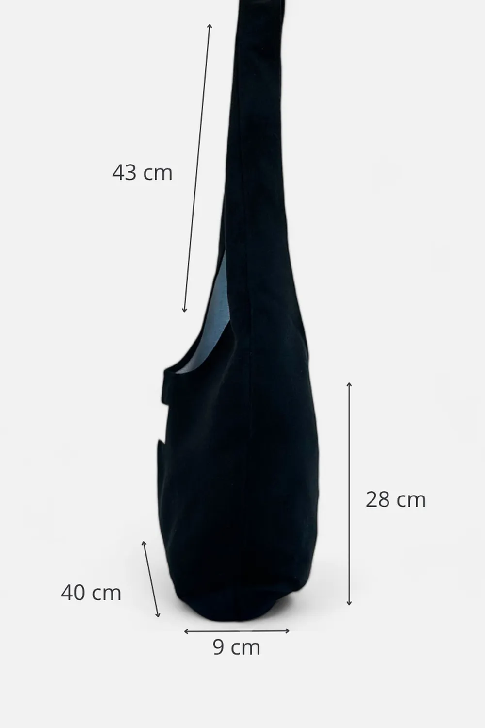 De La Mur Aza oval veske sort fløyel 40 cm