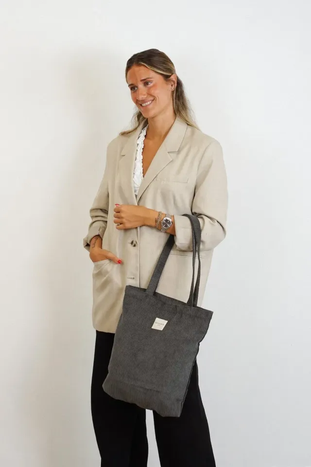 De La Mur Boni liten tote bag grå med glidelås