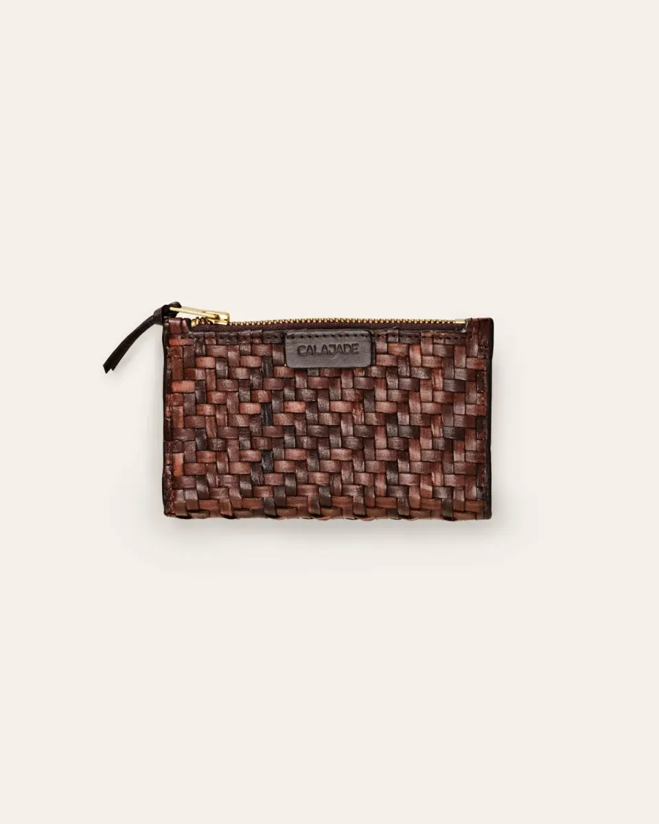 Calajade Caia lommebok umber twill skinn