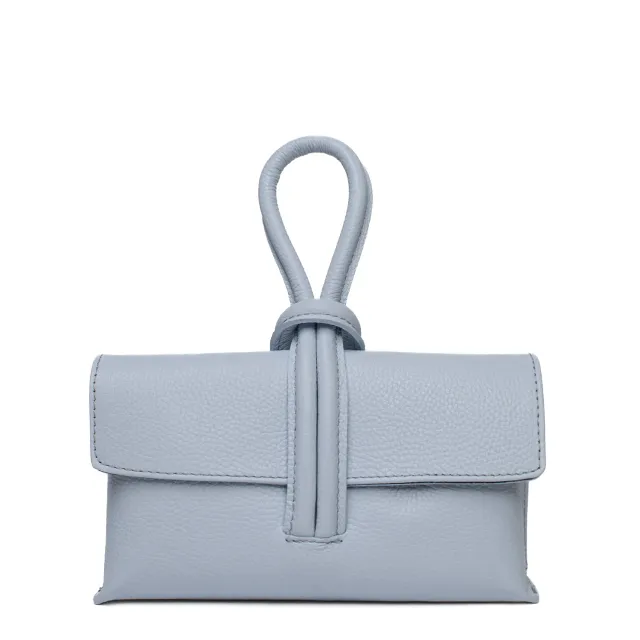 Latalia Barletta clutch lyseblå glatt skinn