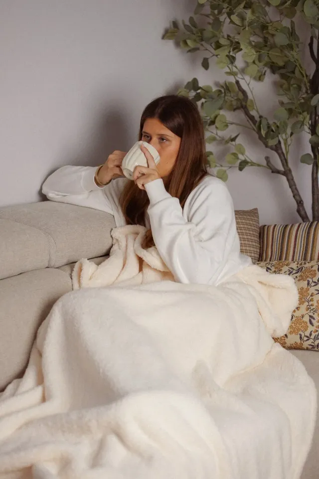 De La Mur Frio pledd natur teddy 180x150 cm