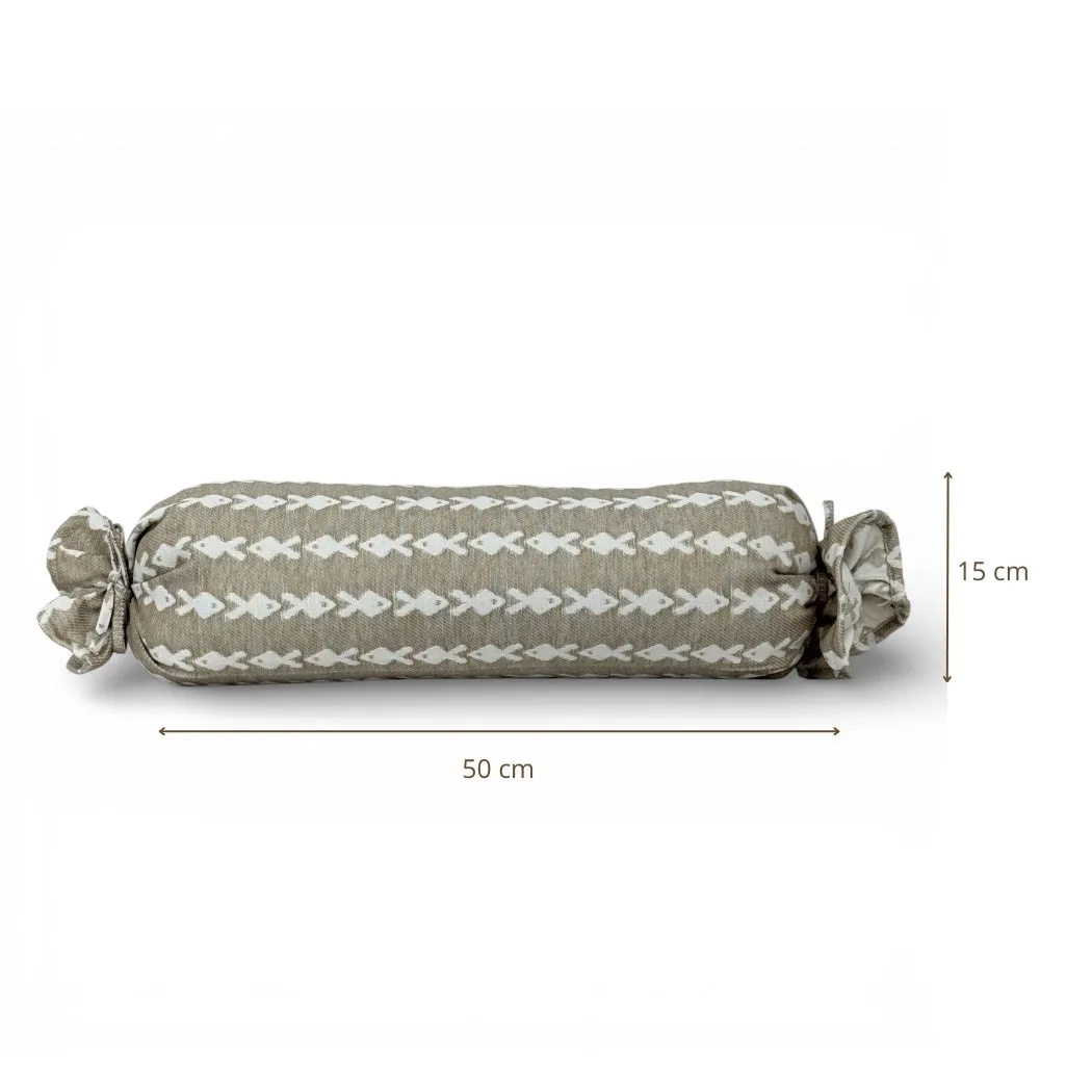 De La Mur Pesc pute 50 cm fiskemønster beige