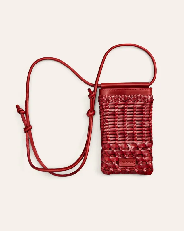 Cala Jade Mia mobilpouch rød twill skinn