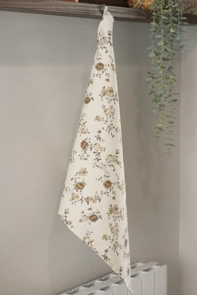 De La Mur Bara kjøkkenhåndkle 54x49 cm blomstret beige