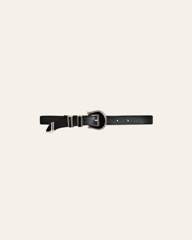 Calajade Moon Belt belte svart flettet skinn