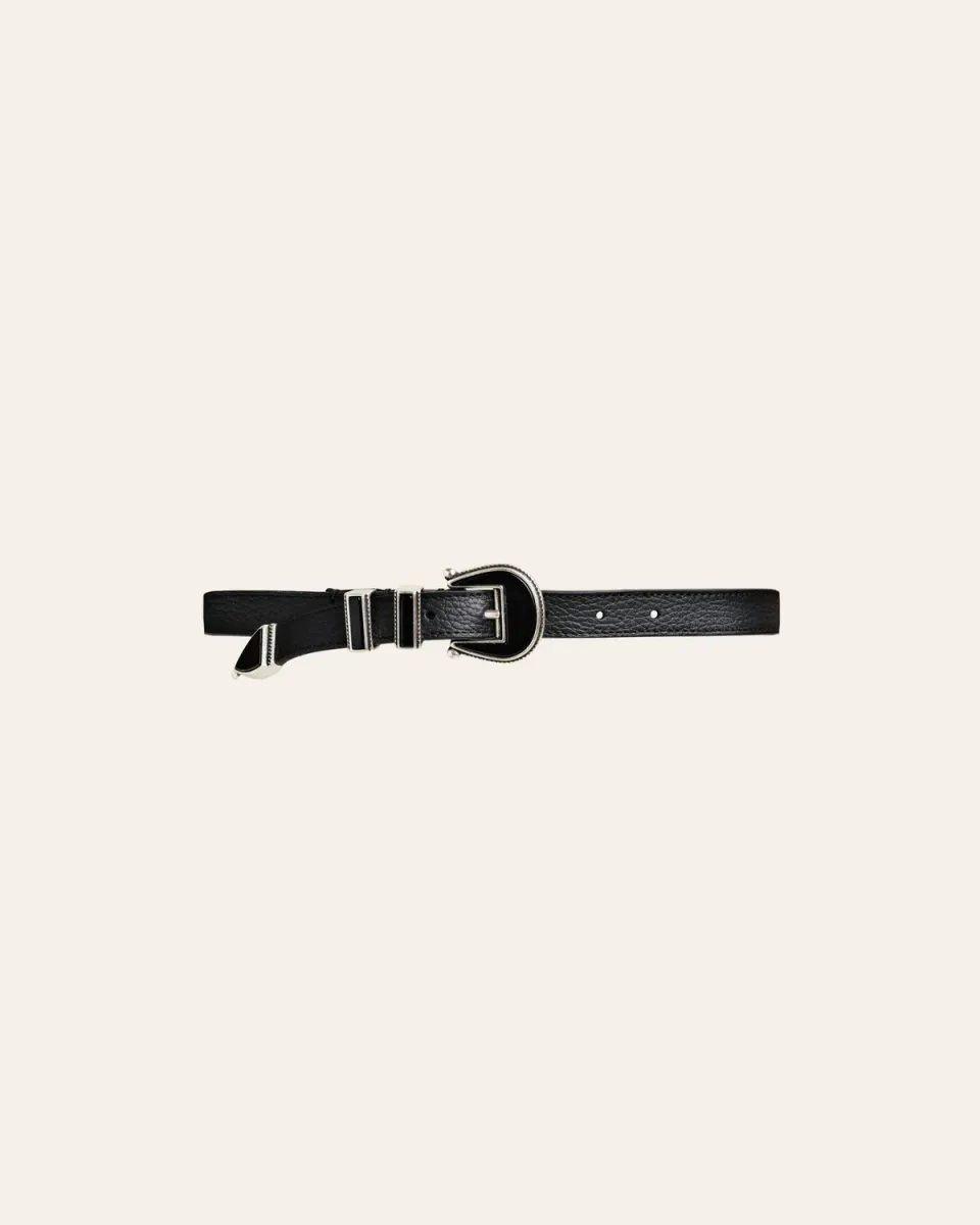 Calajade Moon Belt belte svart flettet skinn