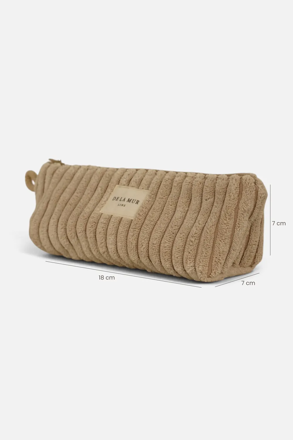 De La Mur Estuche Moka pennal 18x7x7 beige kordfløyel