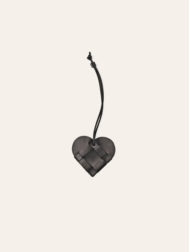 Calajade Misu Heart veskecharm svart skinn