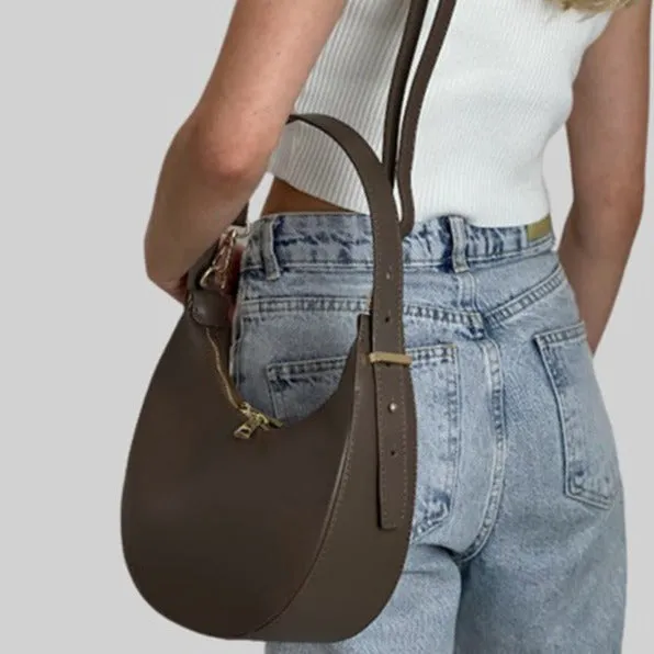 Latalia Luna hoboveske taupe ekte skinn
