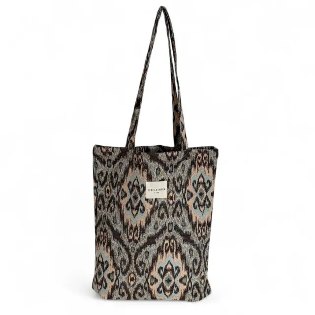 De La Mur Kave liten toteveske brun jacquard
