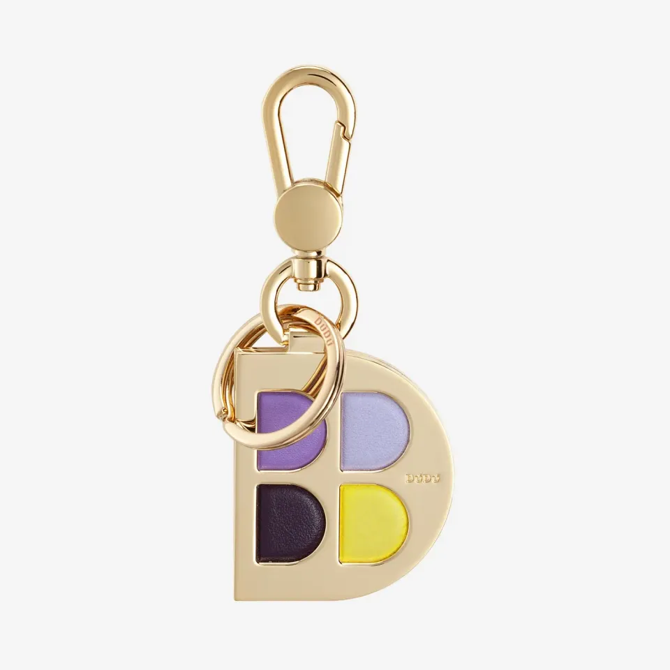 DuDubags Hashima nøkkelring deep purple D-ring skinn