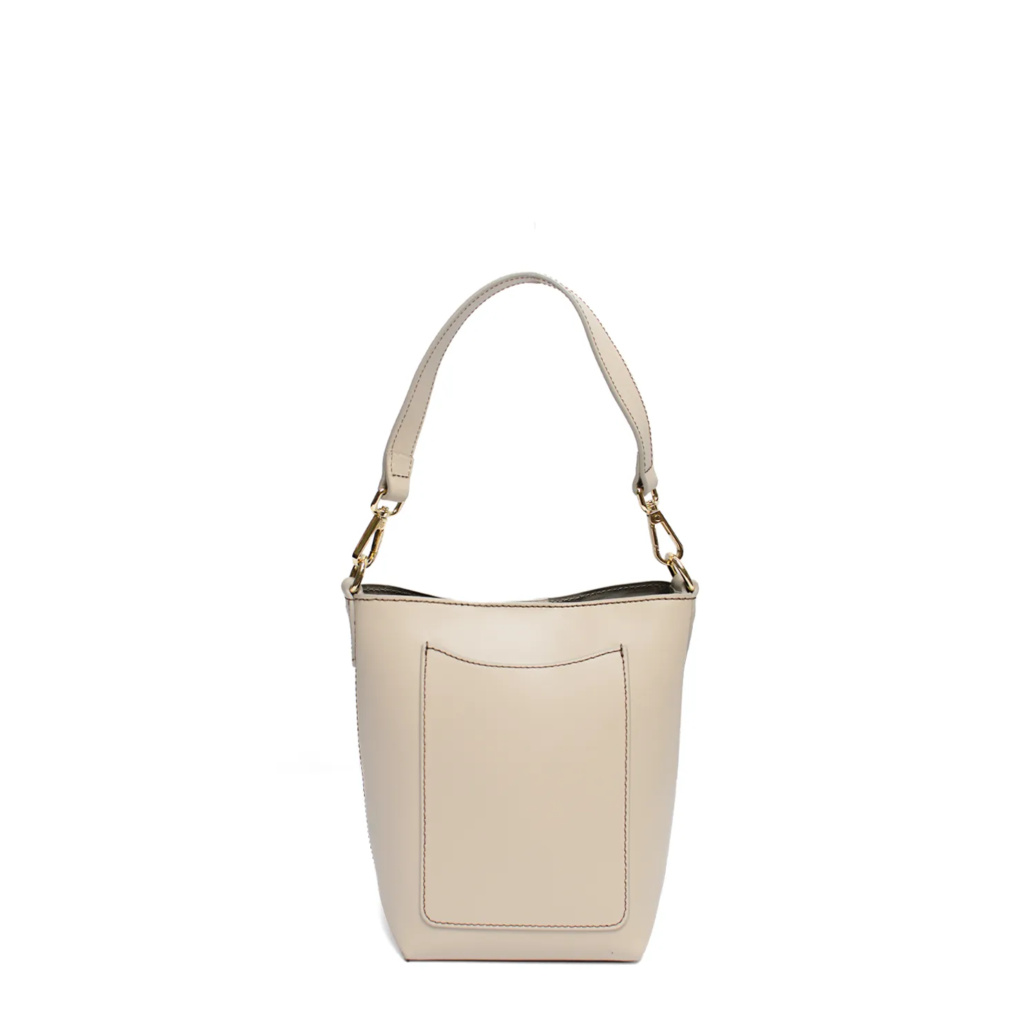 Latalia Fano-mini skinnveske beige ekte skinn