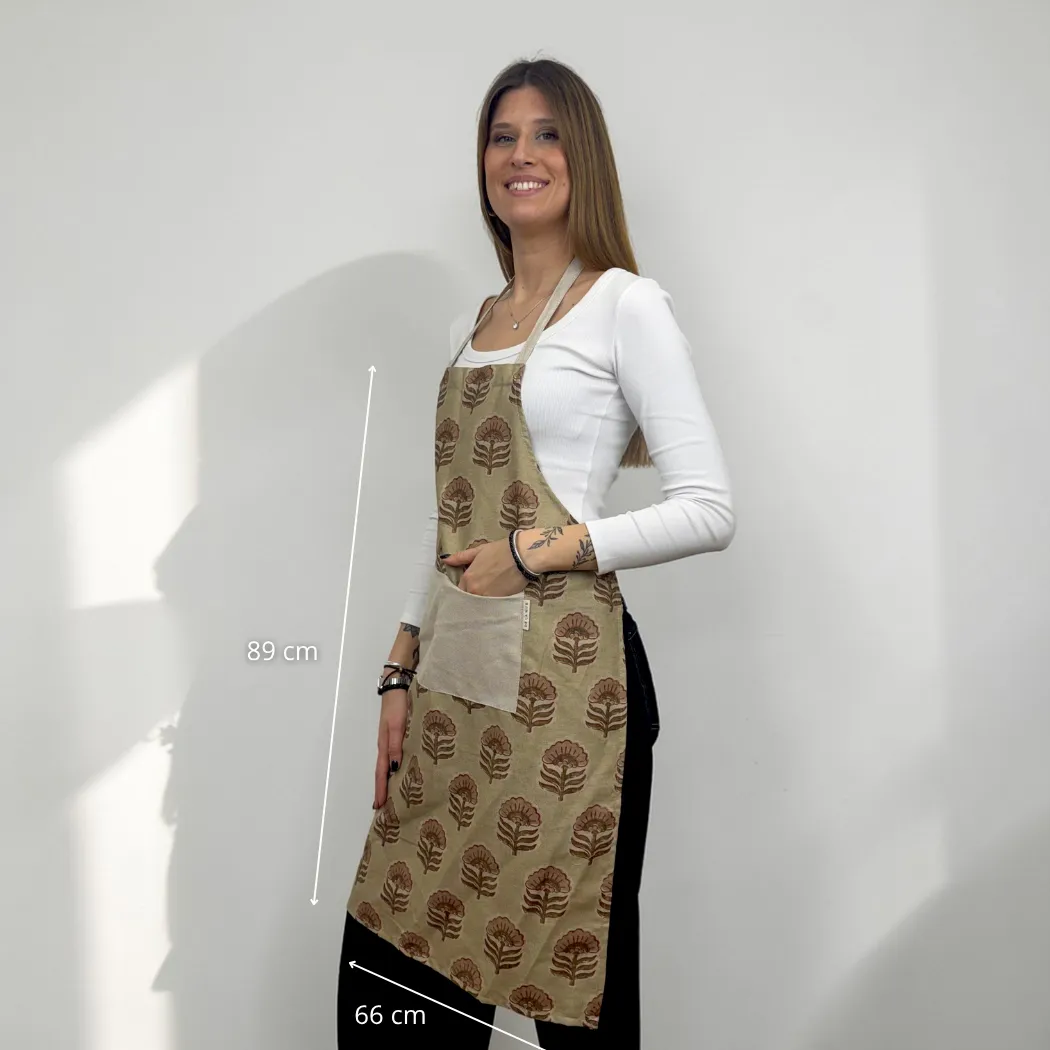 De La Mur Dira forkle beige blomst 66x89