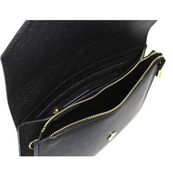 Latalia kuvertveske clutch skinn med skulderreim 28 cm