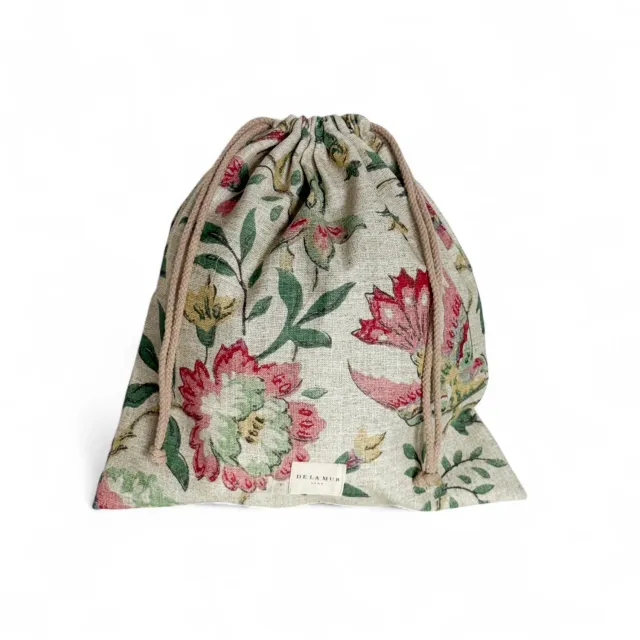 De La Mur Bird matpose 35x32 cm rosa blomstret